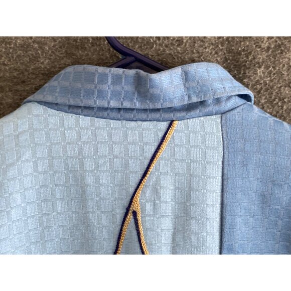 Women Indigo Moon Cotton Silk Embroidered Flower Patchwork Blue Teal Jacket  M - Picture 13 of 15